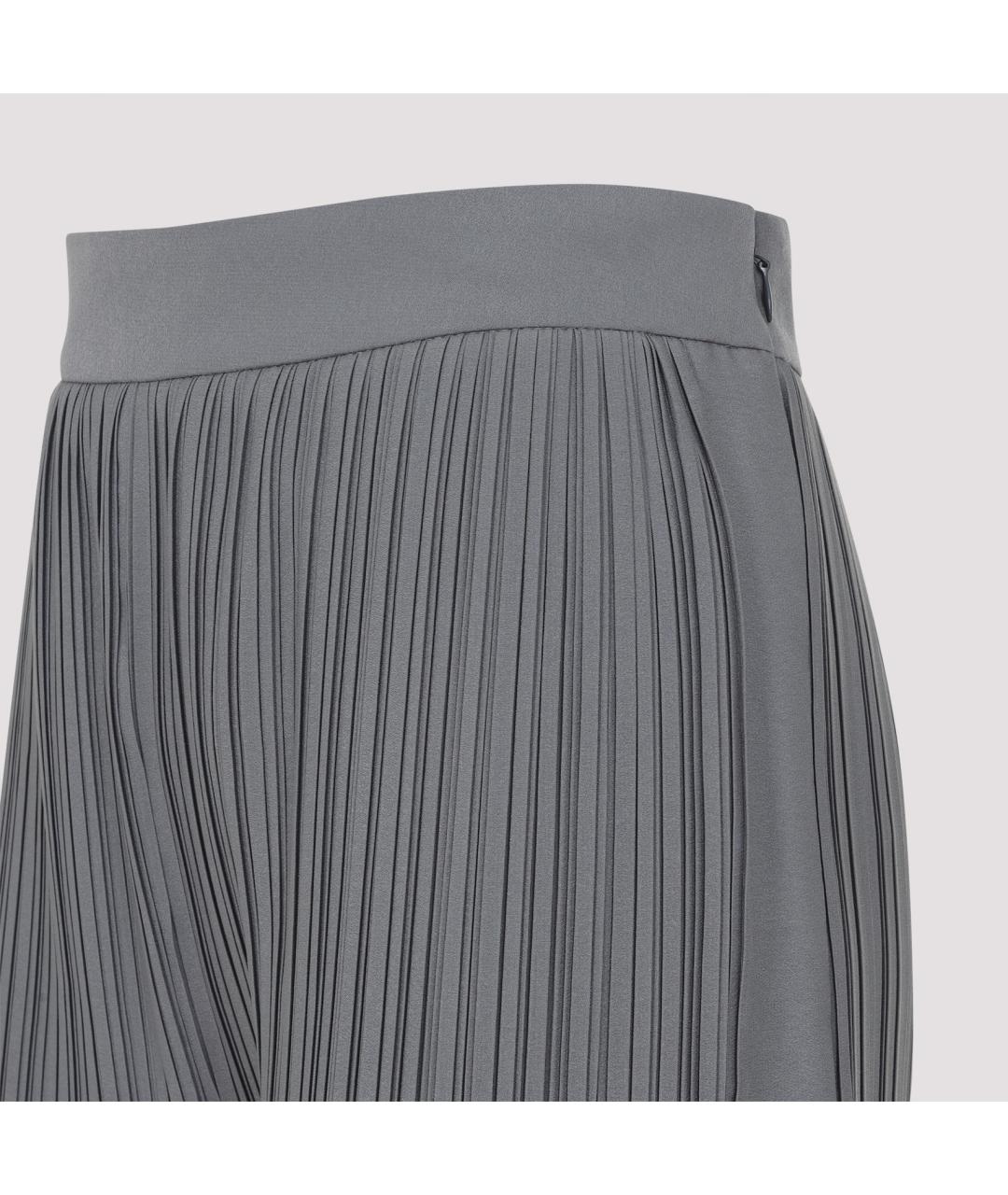 LANVIN Серые полиэстеровые прямые брюки, фото 4