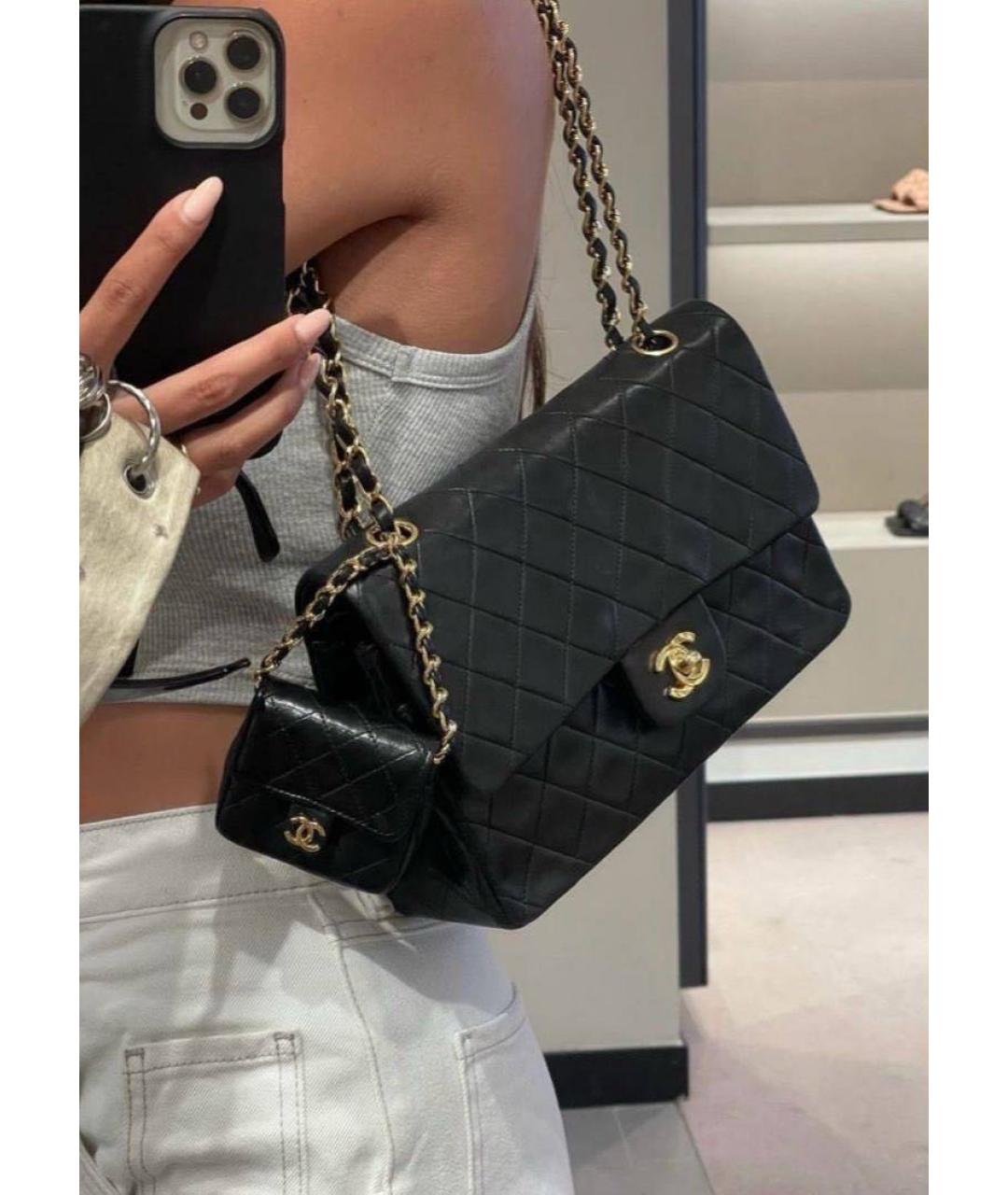 CHANEL Черная кожаная сумка через плечо, фото 4