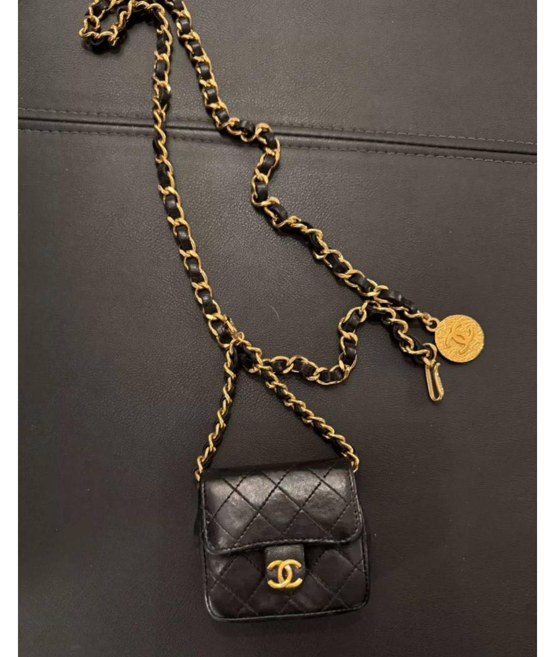 CHANEL Черная кожаная сумка через плечо, фото 6