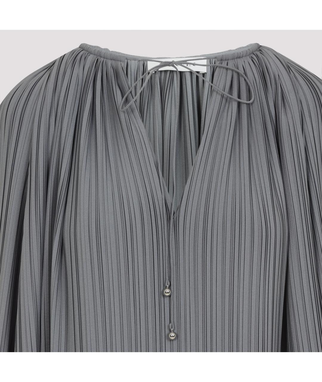 LANVIN Серая полиэстеровая блузы, фото 5