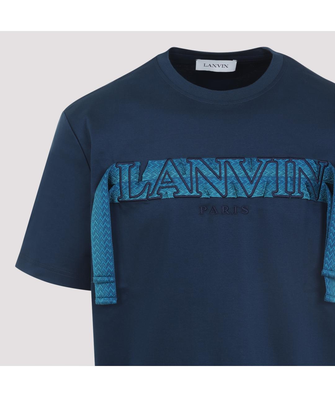 LANVIN Синяя хлопковая футболка, фото 4