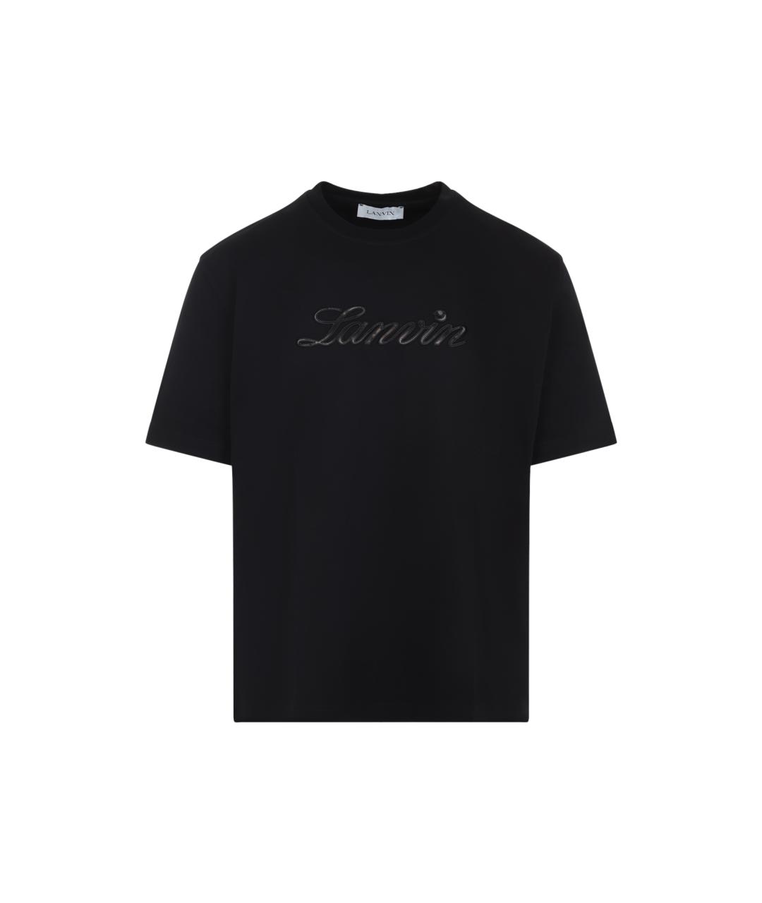 LANVIN Черная хлопковая футболка, фото 1