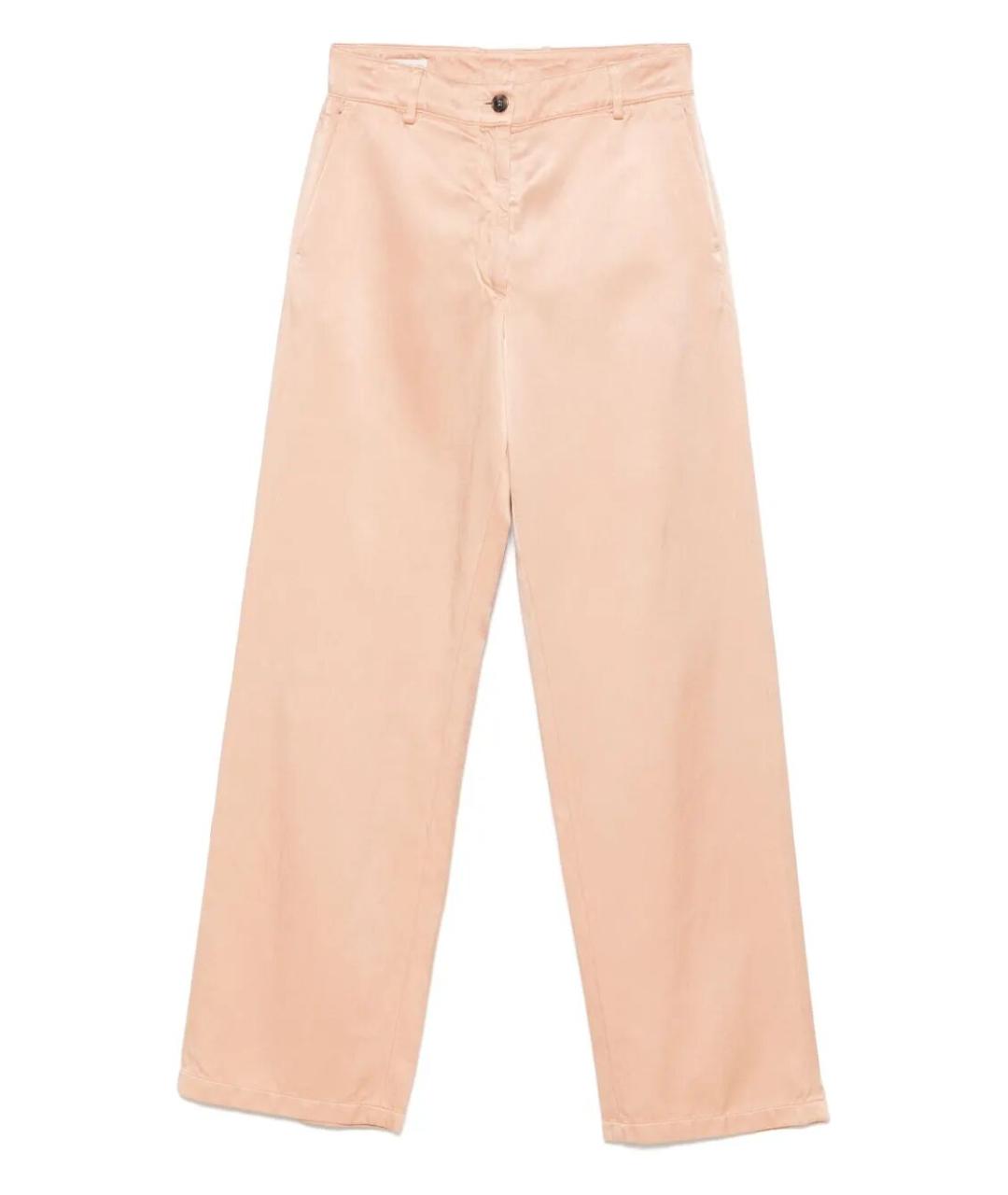 DRIES VAN NOTEN Розовые хлопковые прямые брюки, фото 1