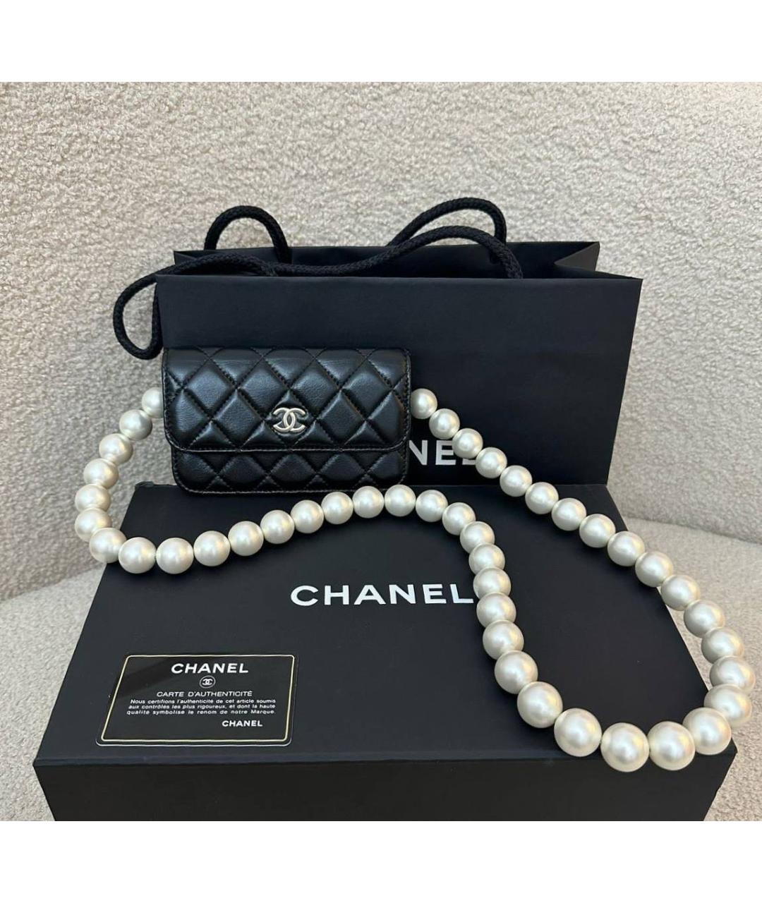 CHANEL Черная кожаная сумка через плечо, фото 2