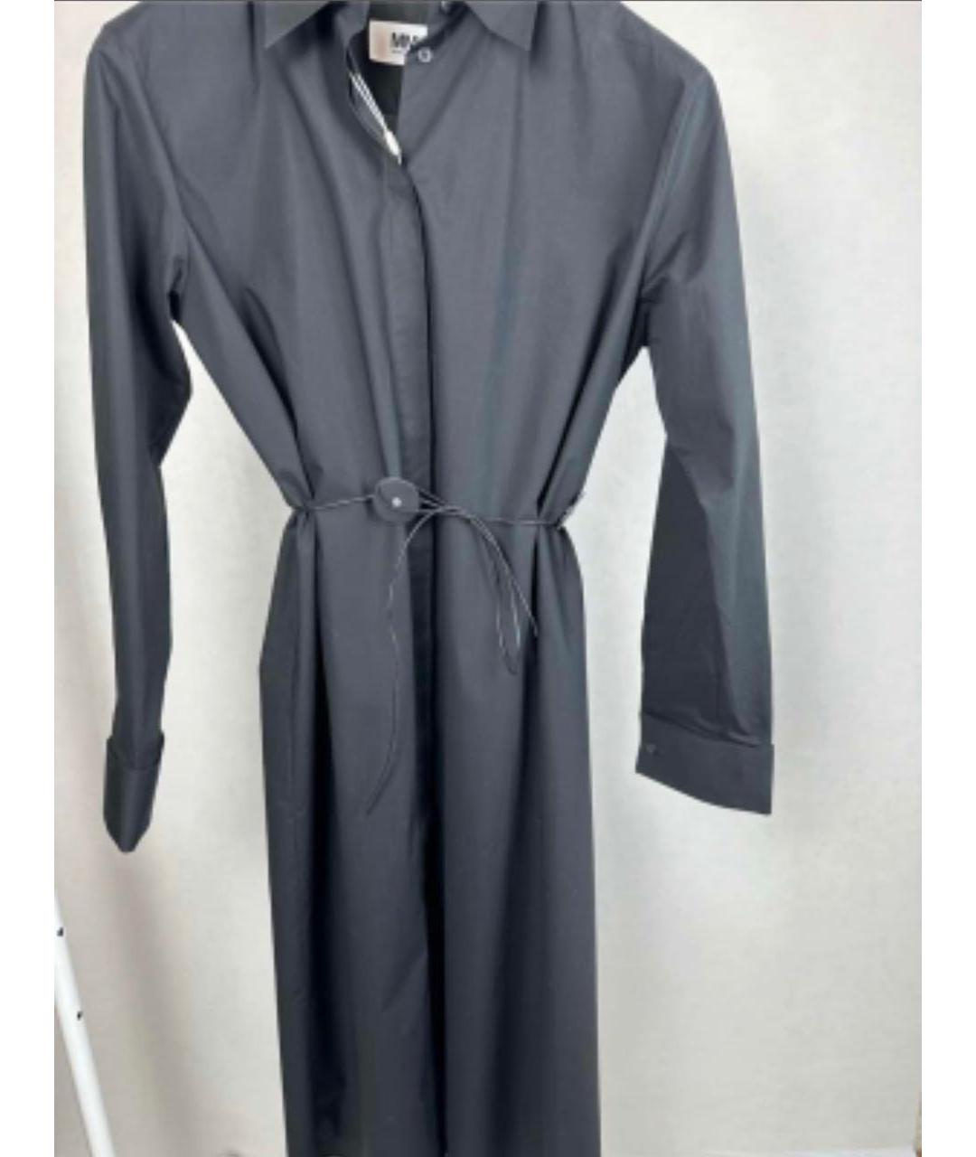 MM6 MAISON MARGIELA Черное хлопковое повседневное платье, фото 5