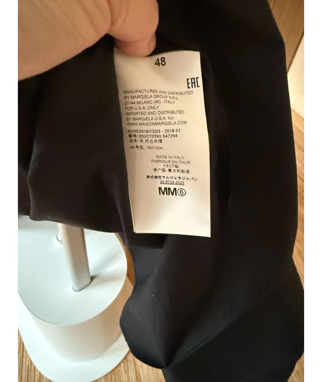 MM6 MAISON MARGIELA Черное хлопковое повседневное платье, фото 6