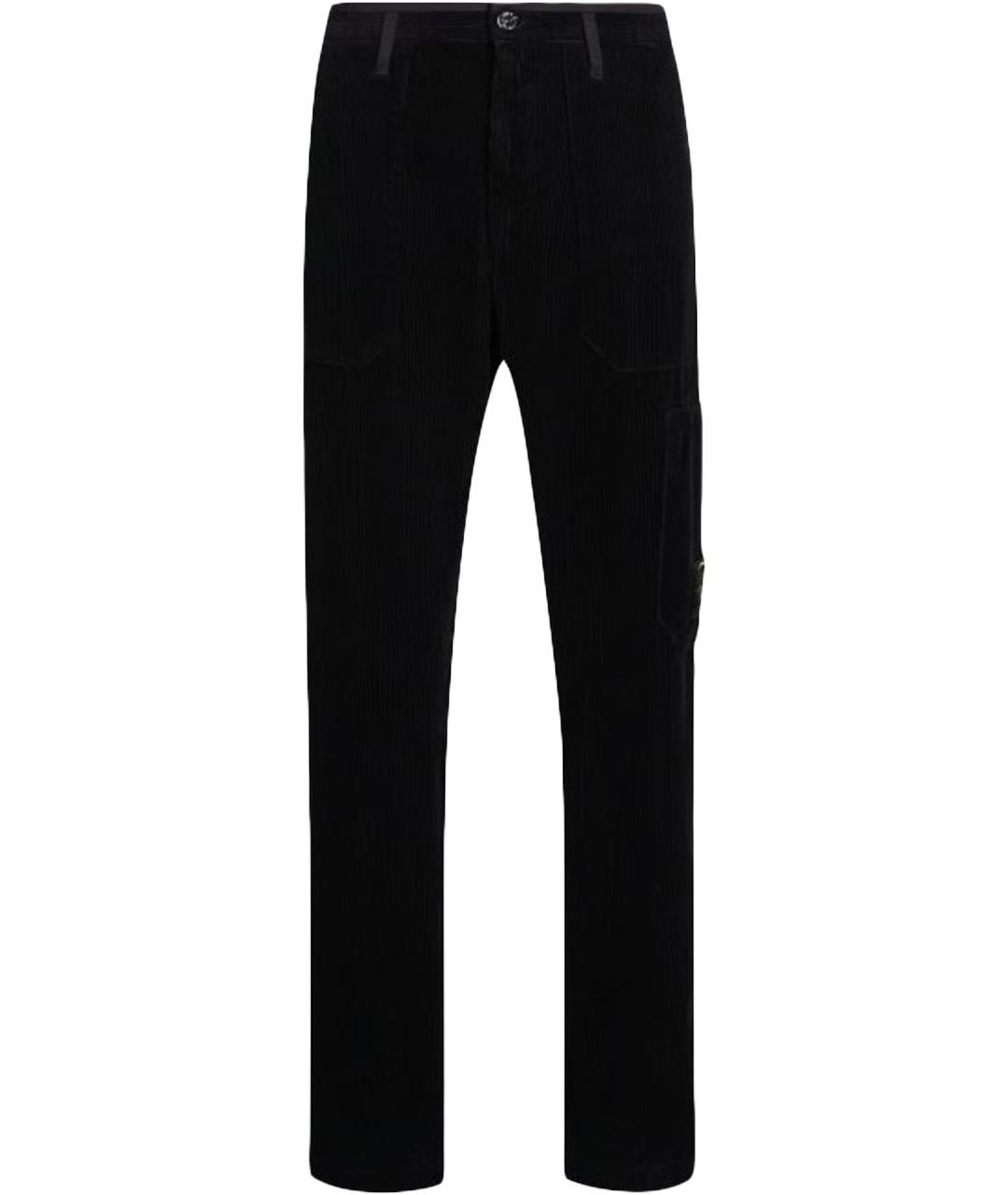 STONE ISLAND Темно-синие хлопковые повседневные брюки, фото 1