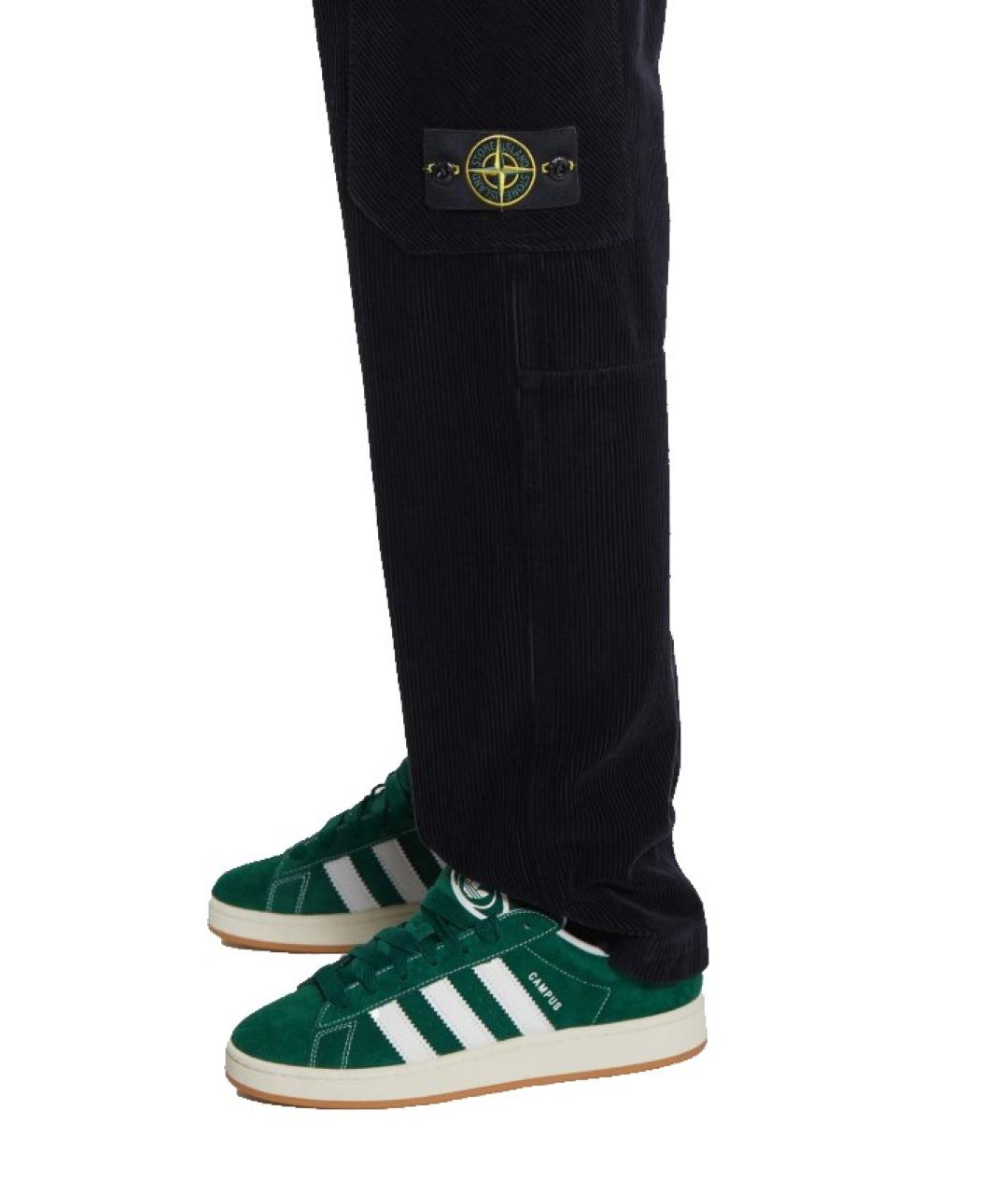 STONE ISLAND Темно-синие хлопковые повседневные брюки, фото 3
