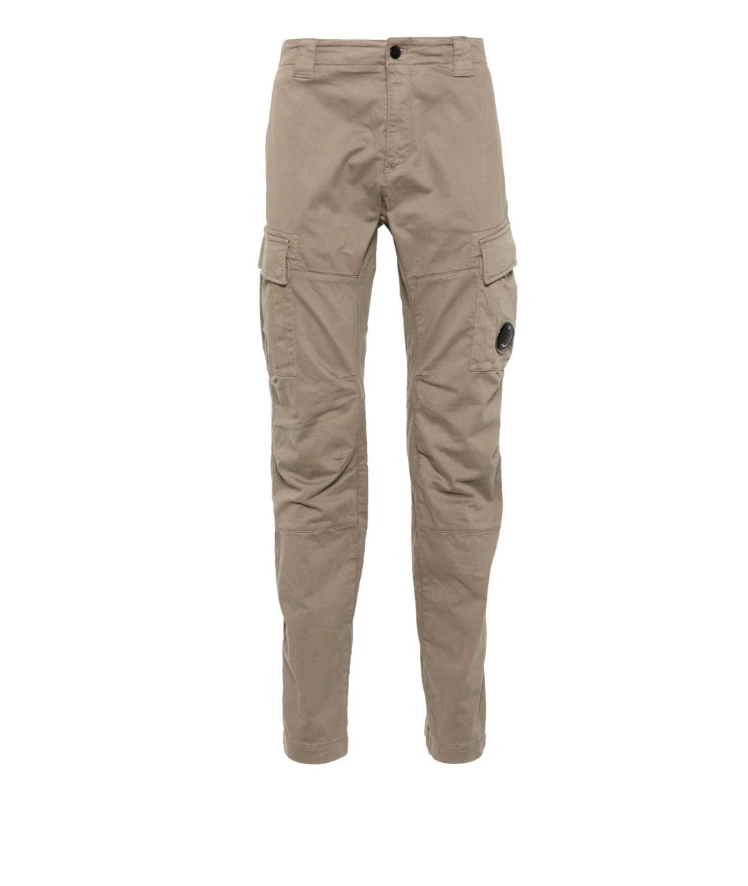 CP COMPANY Бежевые хлопко-эластановые повседневные брюки, фото 4