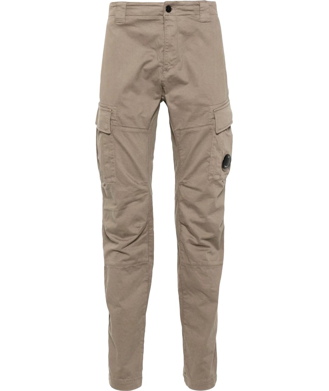 CP COMPANY Бежевые хлопко-эластановые повседневные брюки, фото 1