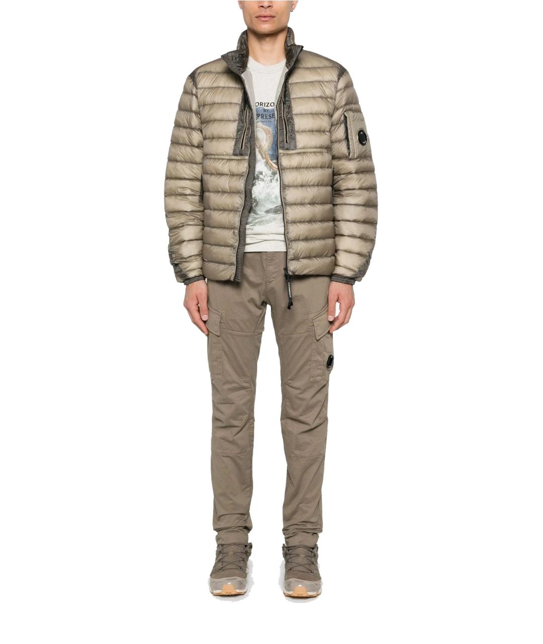 CP COMPANY Бежевые хлопко-эластановые повседневные брюки, фото 3