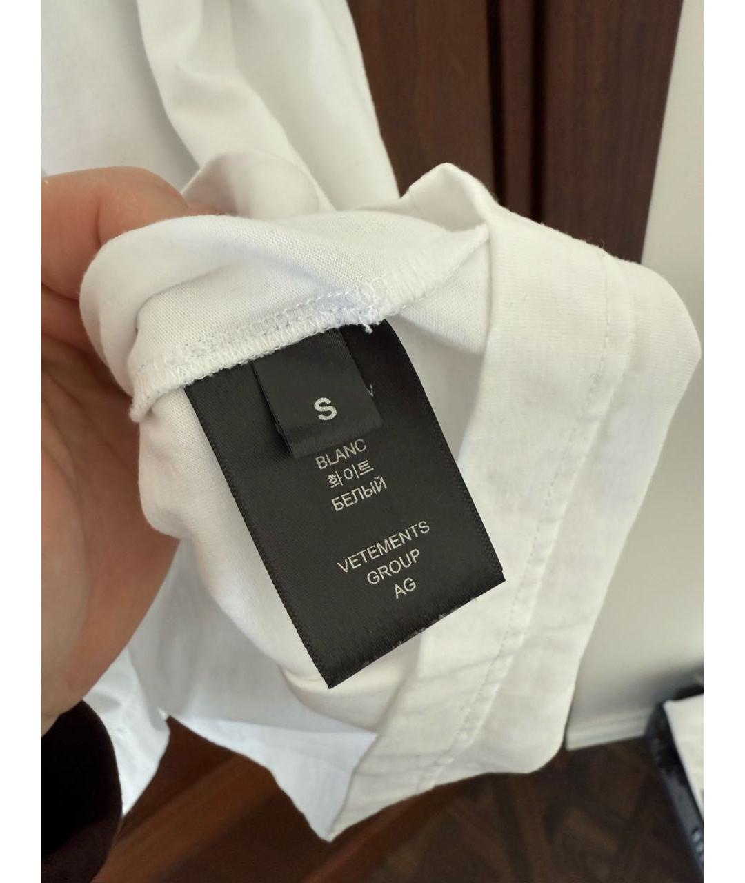 VETEMENTS Белая хлопковая футболка, фото 4