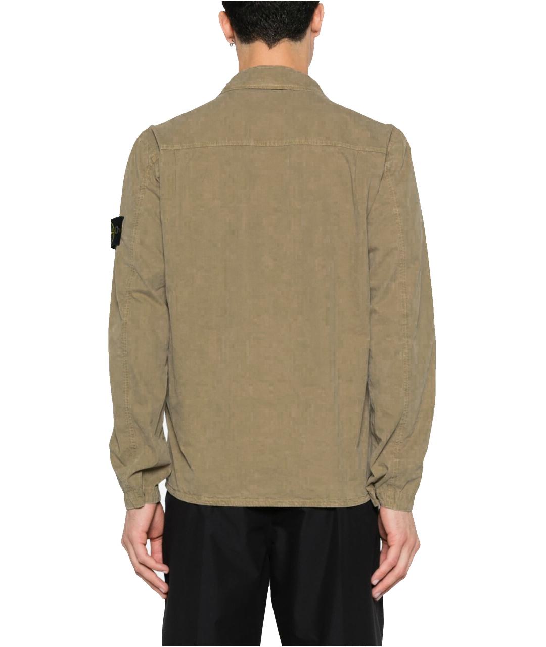 STONE ISLAND Бежевая хлопковая кэжуал рубашка, фото 2