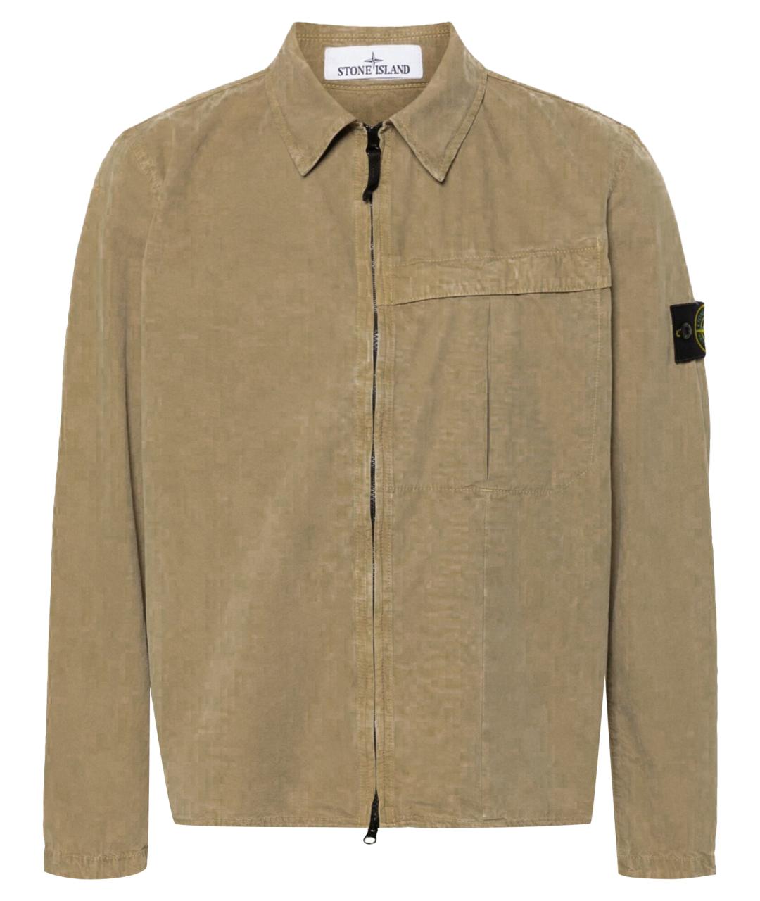 STONE ISLAND Бежевая хлопковая кэжуал рубашка, фото 1