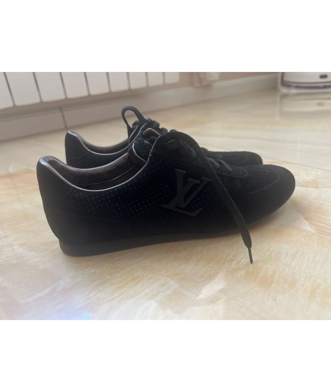 LOUIS VUITTON Черные кожаные кроссовки, фото 7