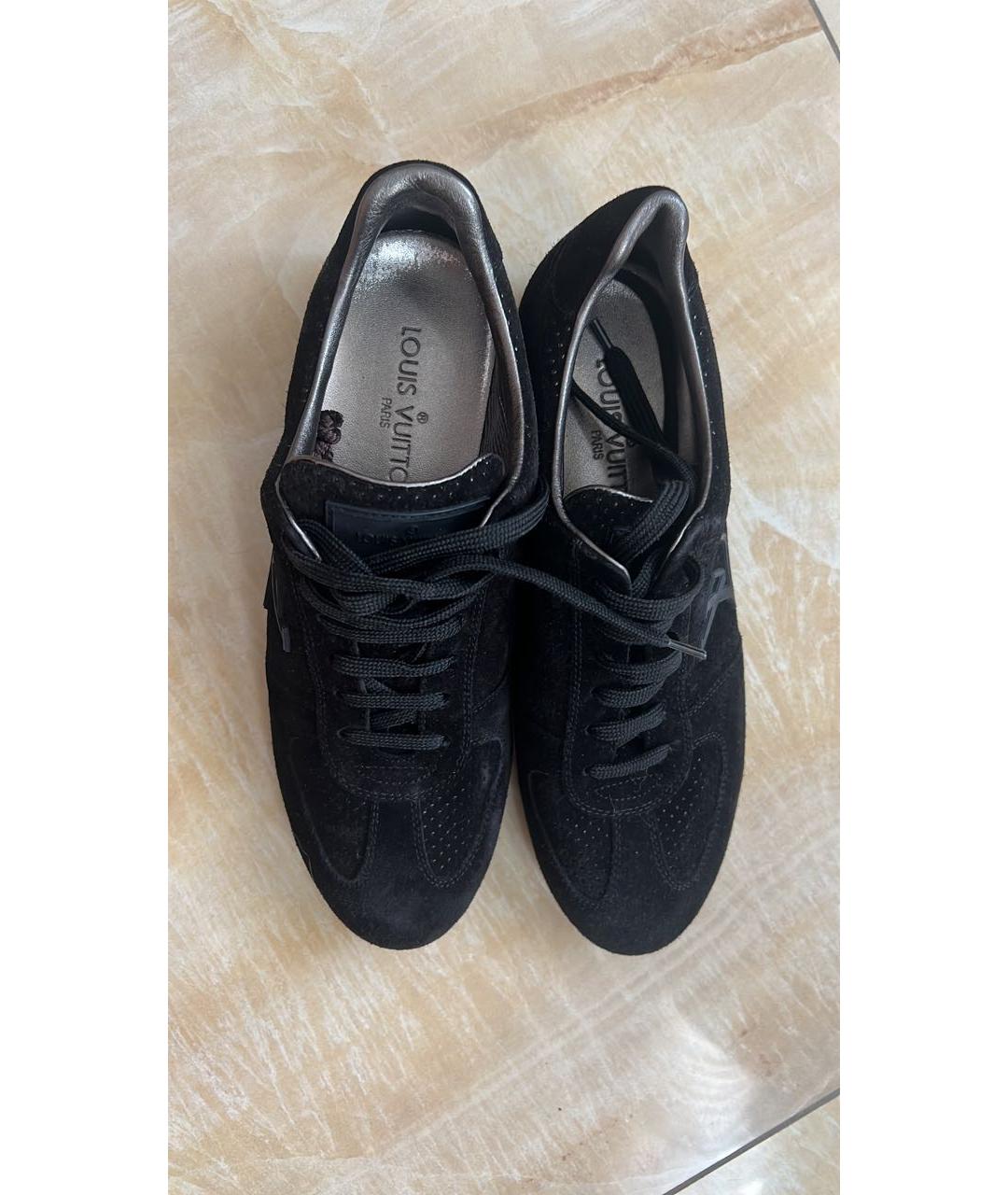 LOUIS VUITTON Черные кожаные кроссовки, фото 2
