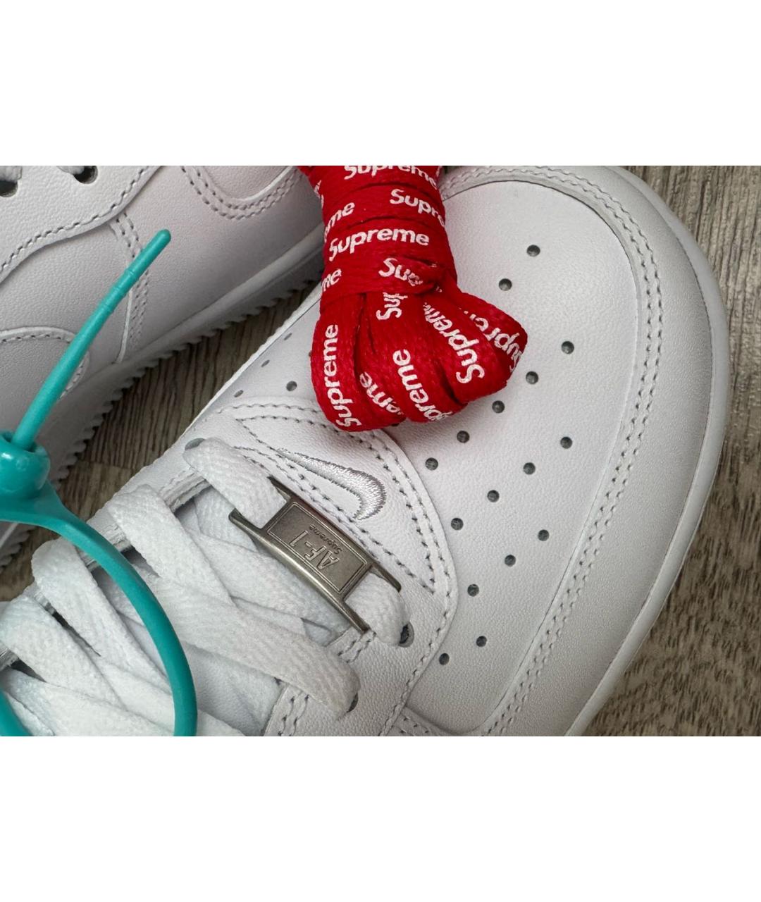 NIKE Белые кожаные низкие кроссовки / кеды, фото 5