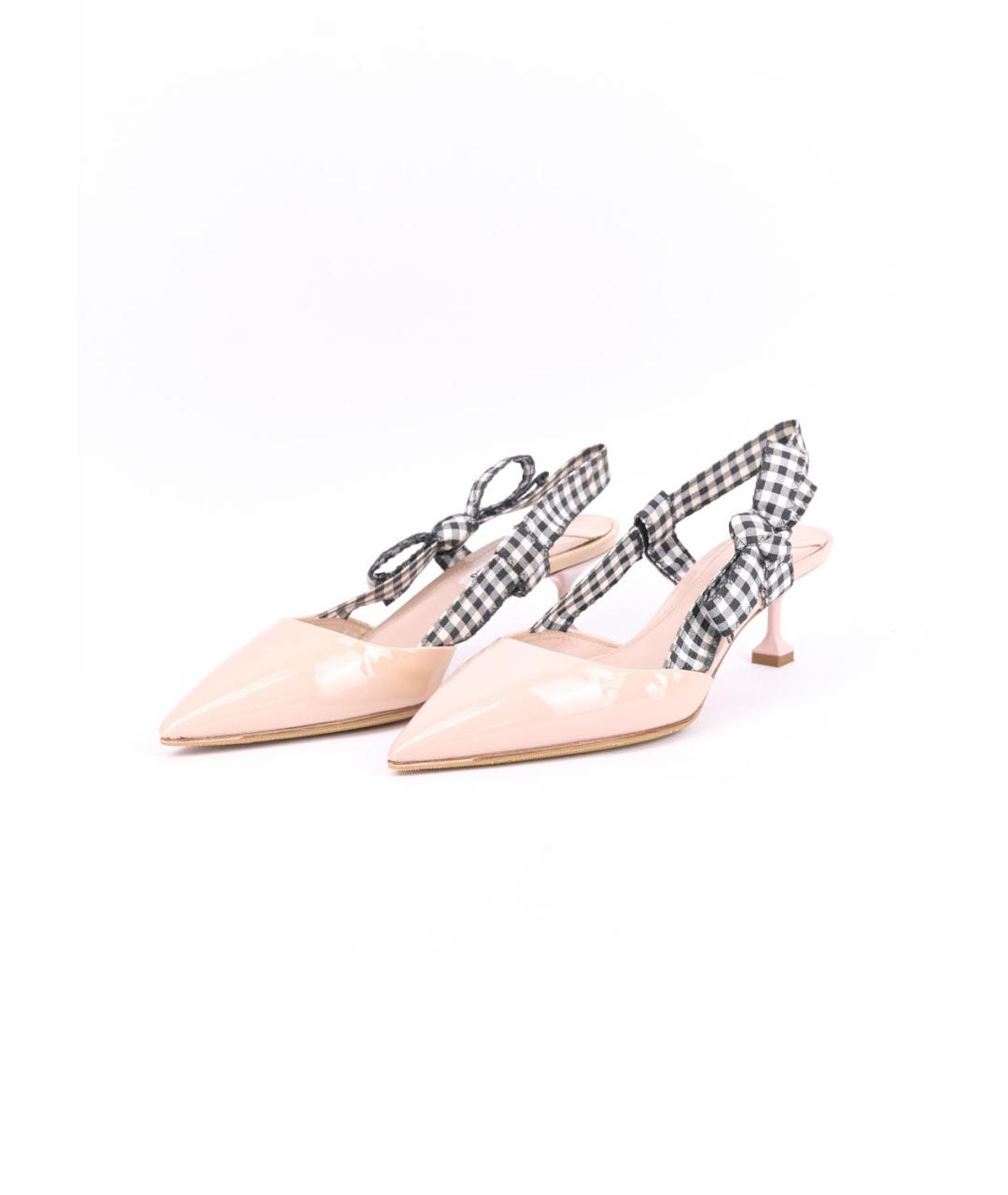 MIU MIU Бежевые туфли из лакированной кожи, фото 3