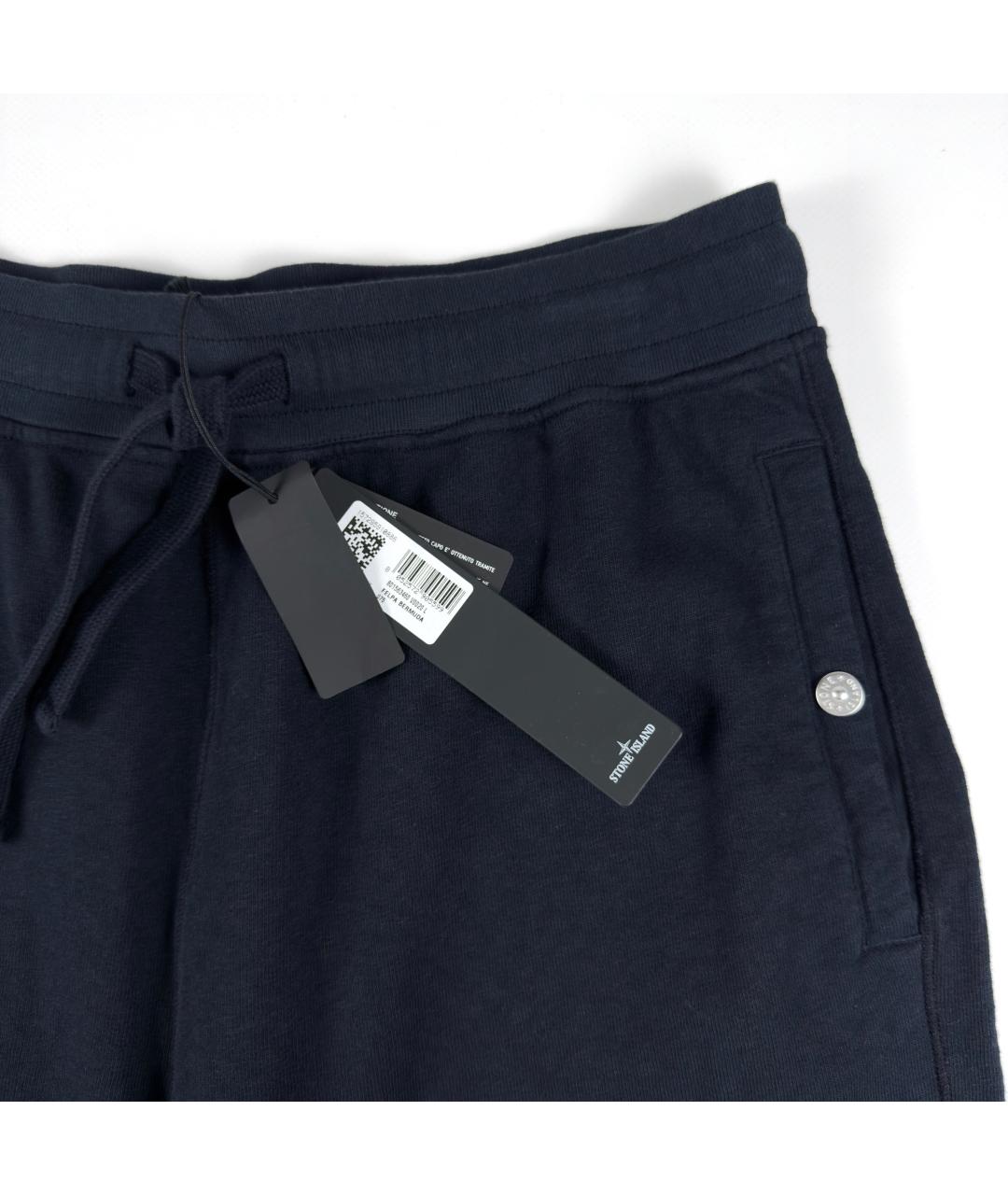 STONE ISLAND Темно-синие хлопковые шорты, фото 3