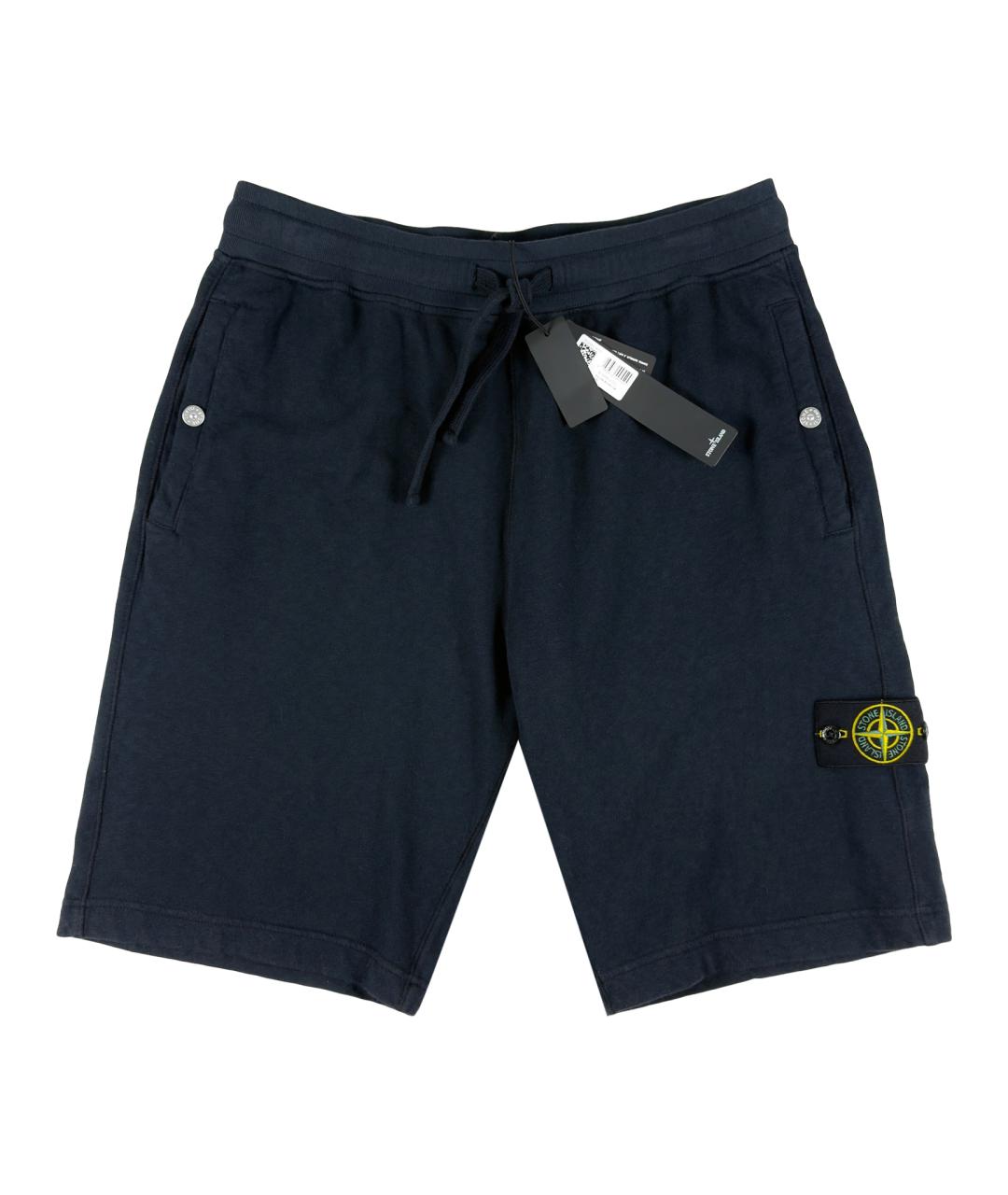 STONE ISLAND Темно-синие хлопковые шорты, фото 1