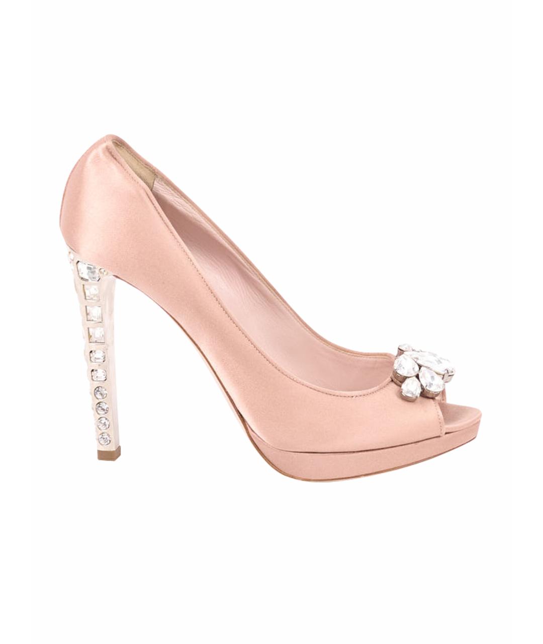 MIU MIU Бежевые текстильные туфли, фото 1