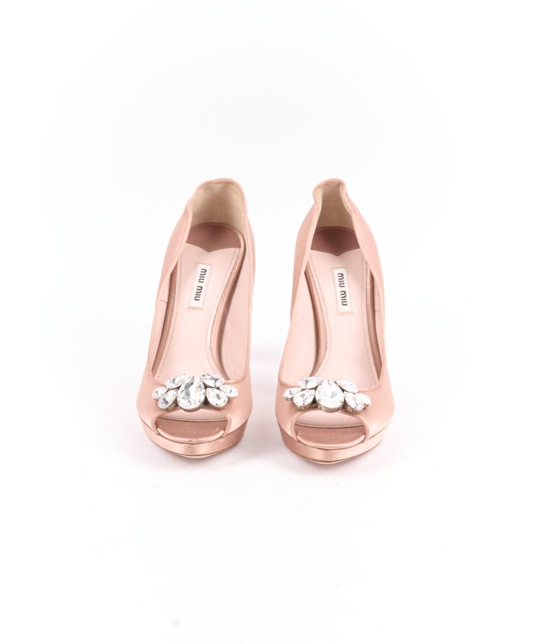 MIU MIU Бежевые текстильные туфли, фото 2
