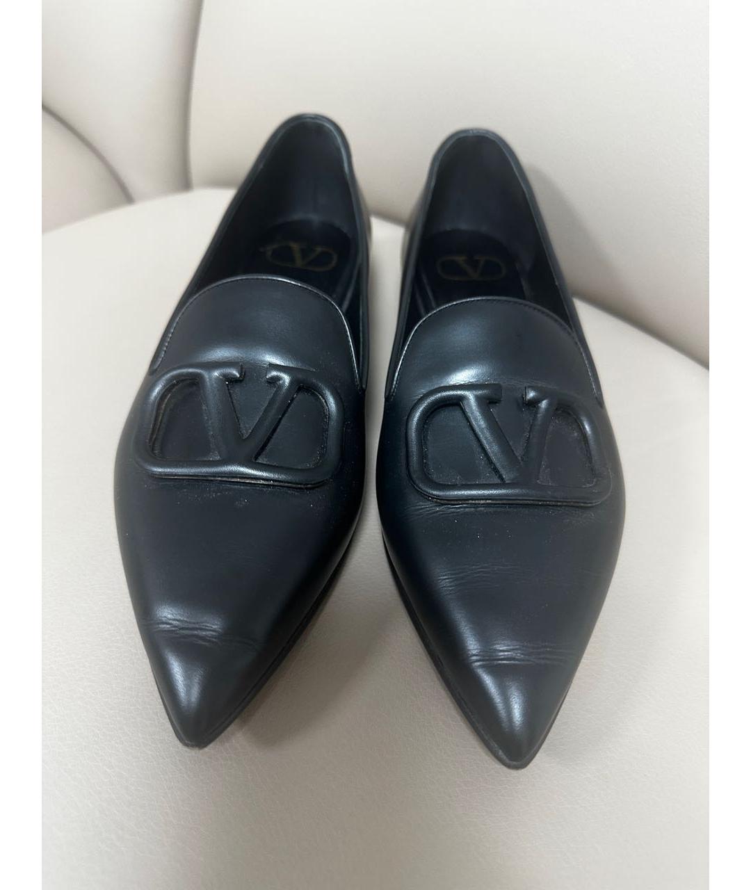 VALENTINO Черные кожаные лоферы, фото 2