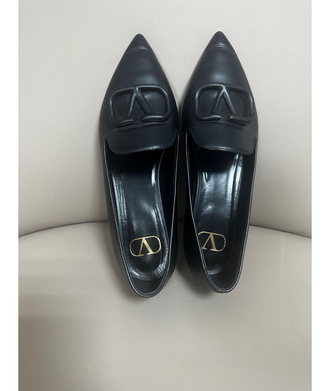 VALENTINO Черные кожаные лоферы, фото 3