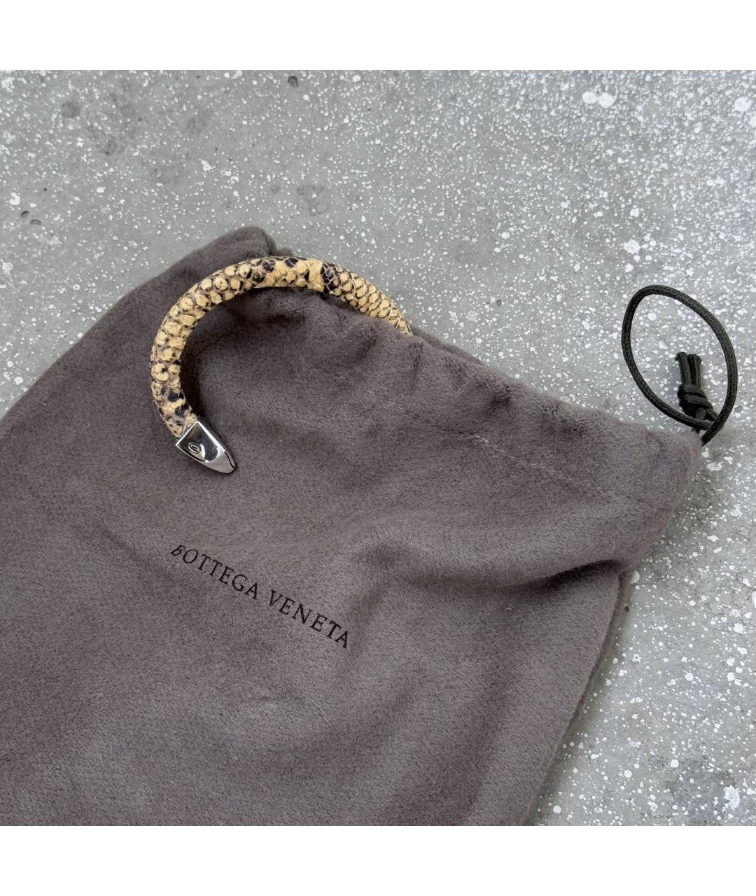 BOTTEGA VENETA Коричневый кожаный браслет, фото 6