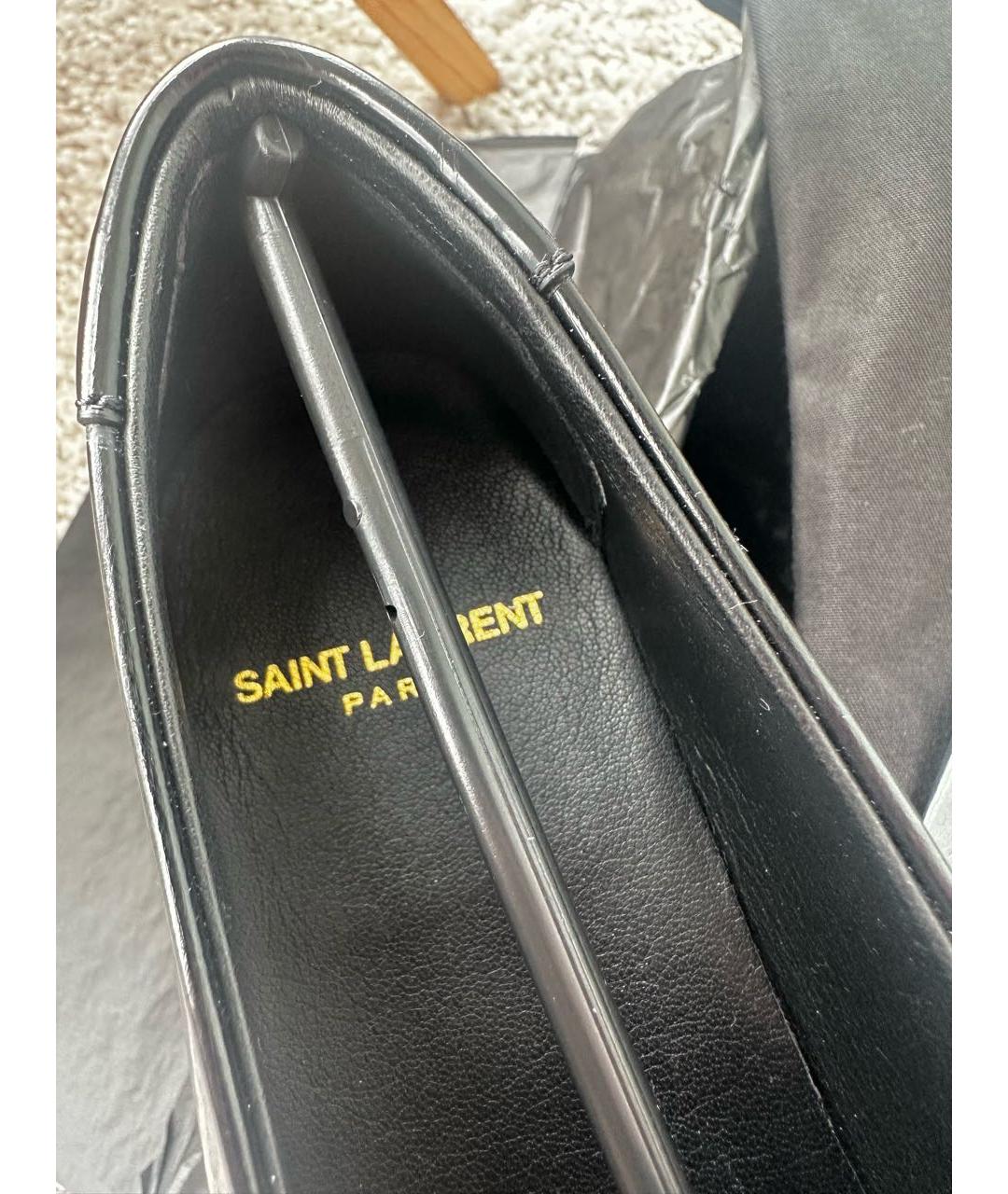 SAINT LAURENT Черные кожаные лоферы, фото 6