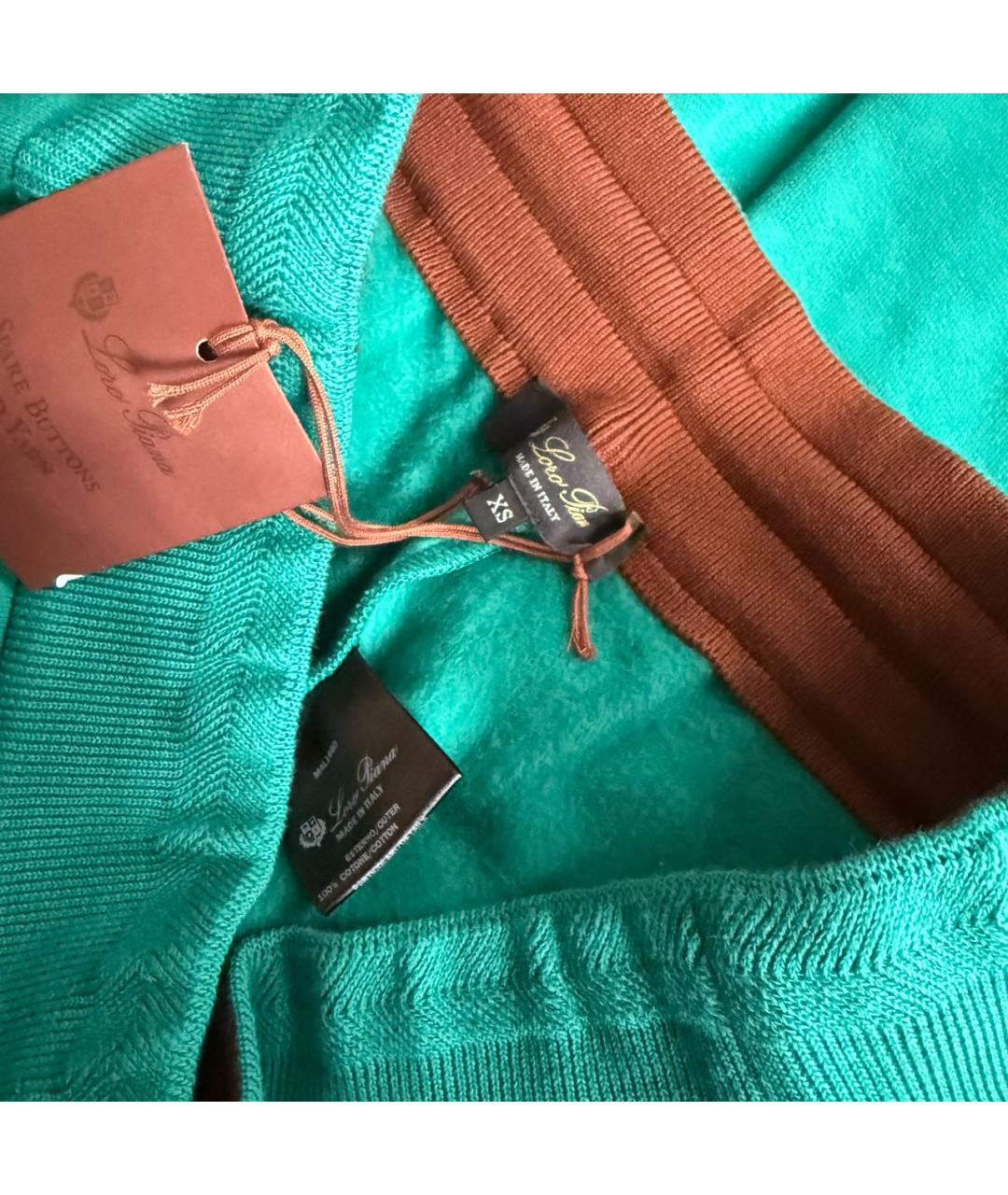 LORO PIANA Бирюзовый хлопковый спортивные костюмы, фото 5