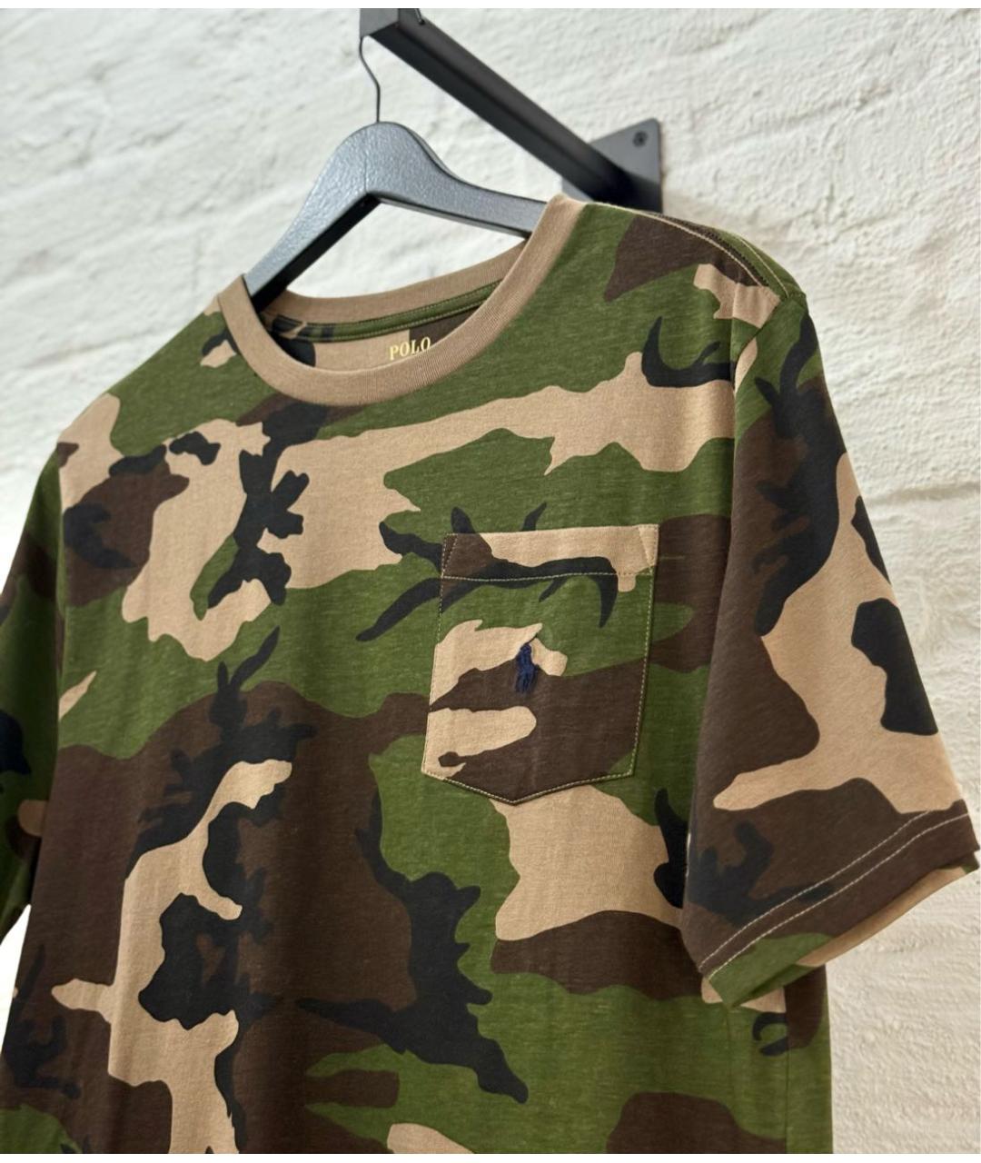 POLO RALPH LAUREN Хаки хлопковая футболка, фото 3
