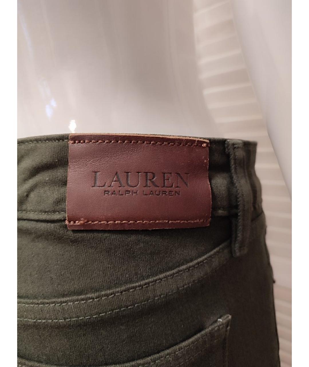 RALPH LAUREN Хаки хлопко-эластановые джинсы слим, фото 4