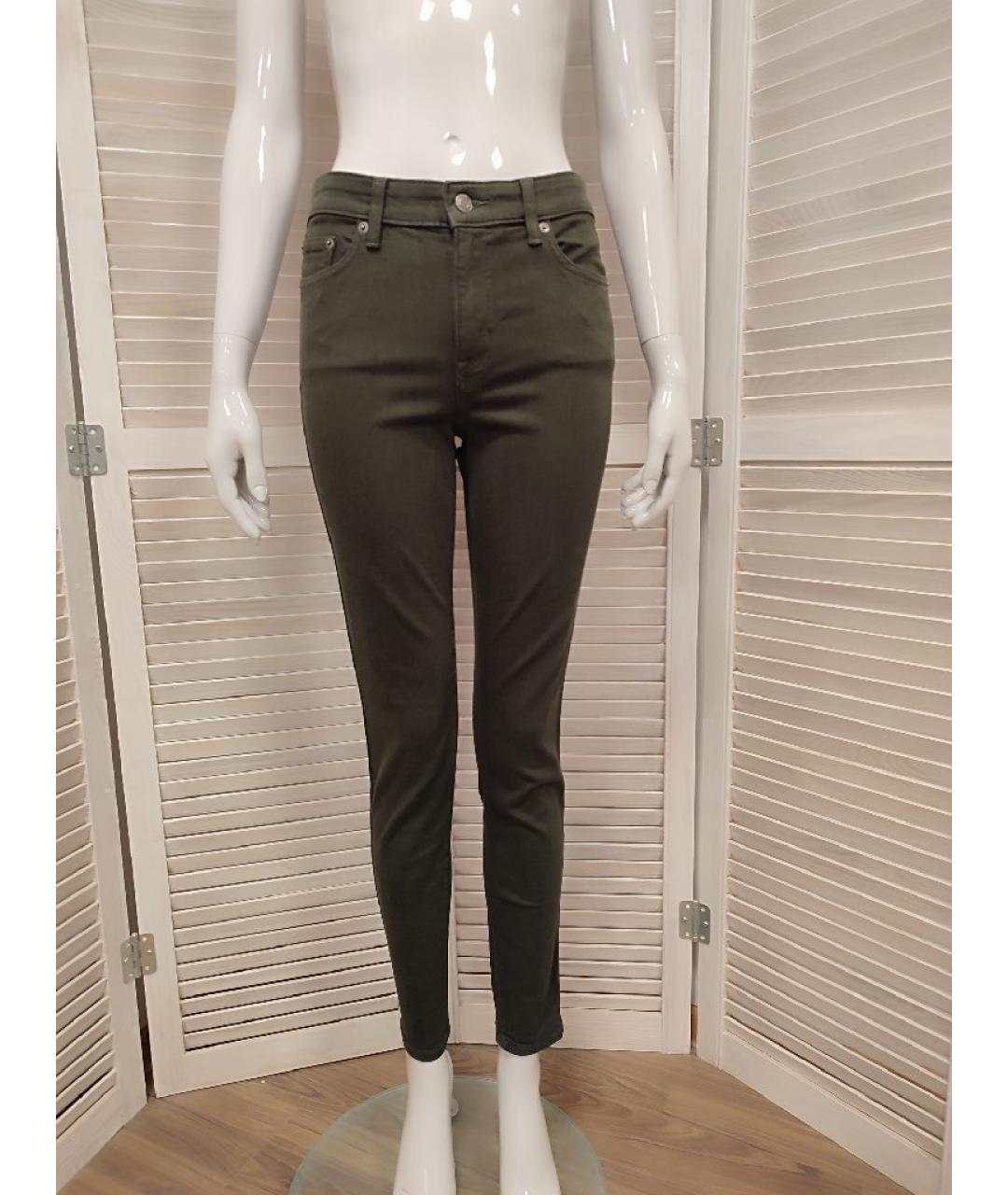 RALPH LAUREN Хаки хлопко-эластановые джинсы слим, фото 10