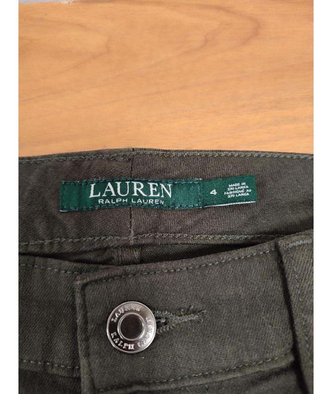 RALPH LAUREN Хаки хлопко-эластановые джинсы слим, фото 3