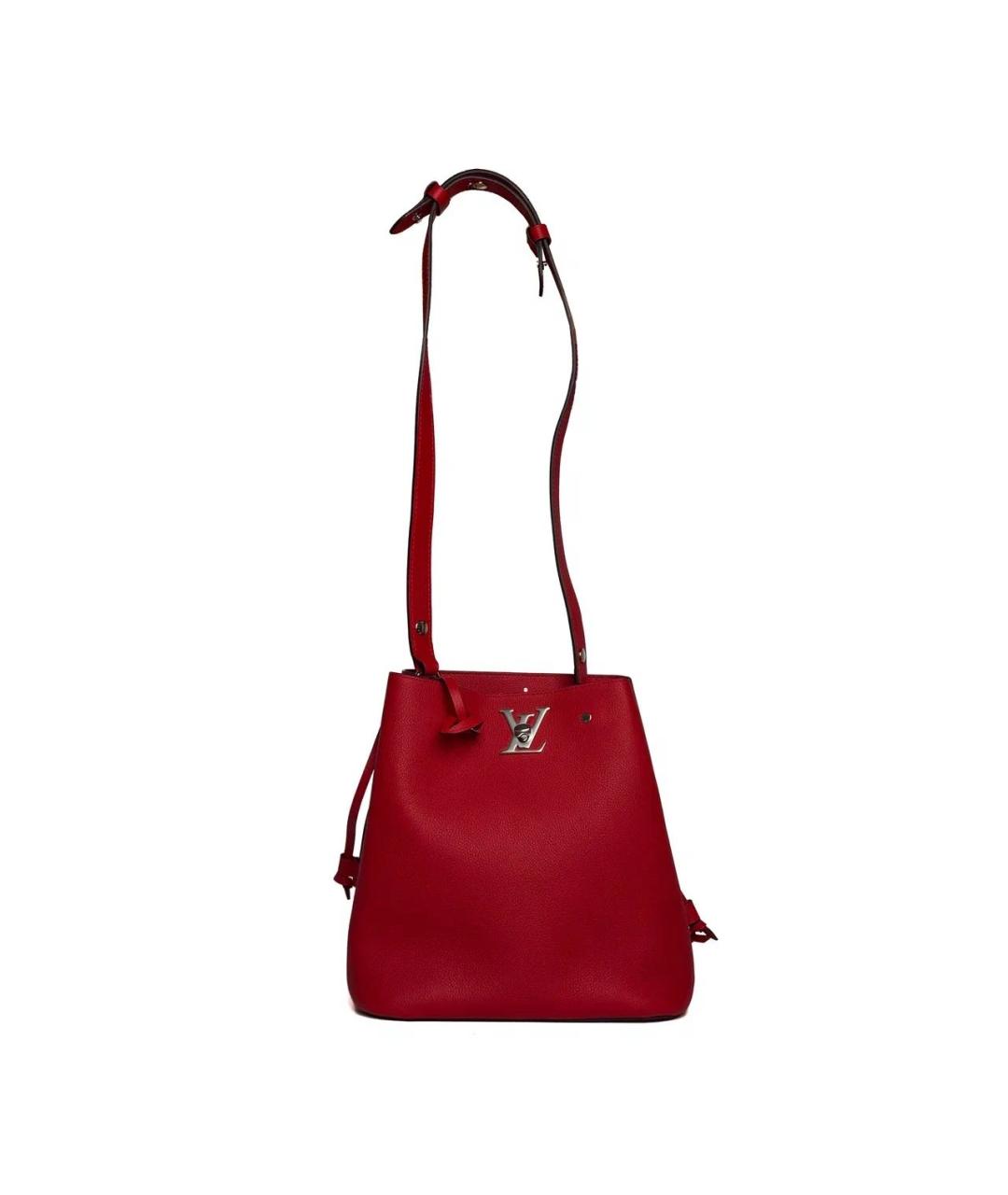 LOUIS VUITTON Красная кожаная сумка тоут, фото 5