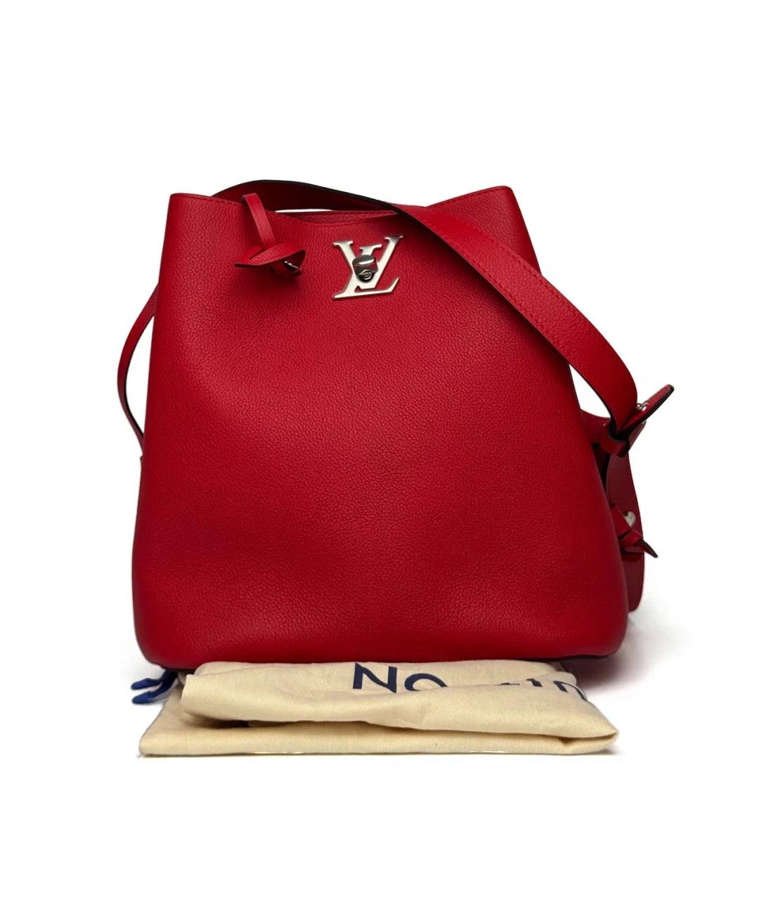 LOUIS VUITTON Красная кожаная сумка тоут, фото 2