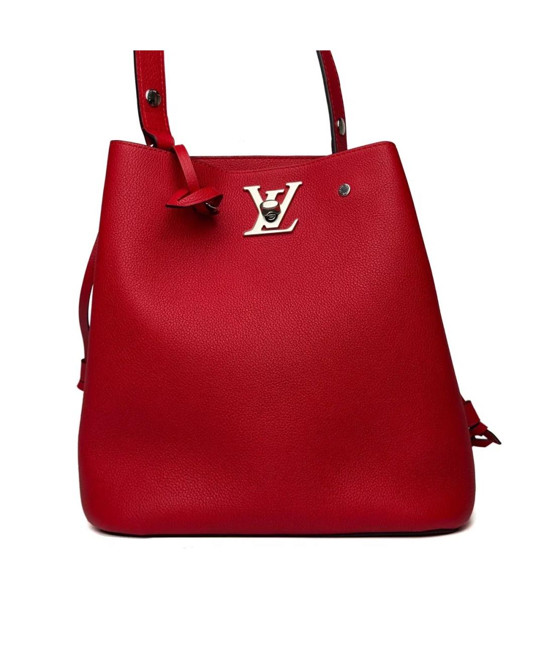 LOUIS VUITTON Красная кожаная сумка тоут, фото 3