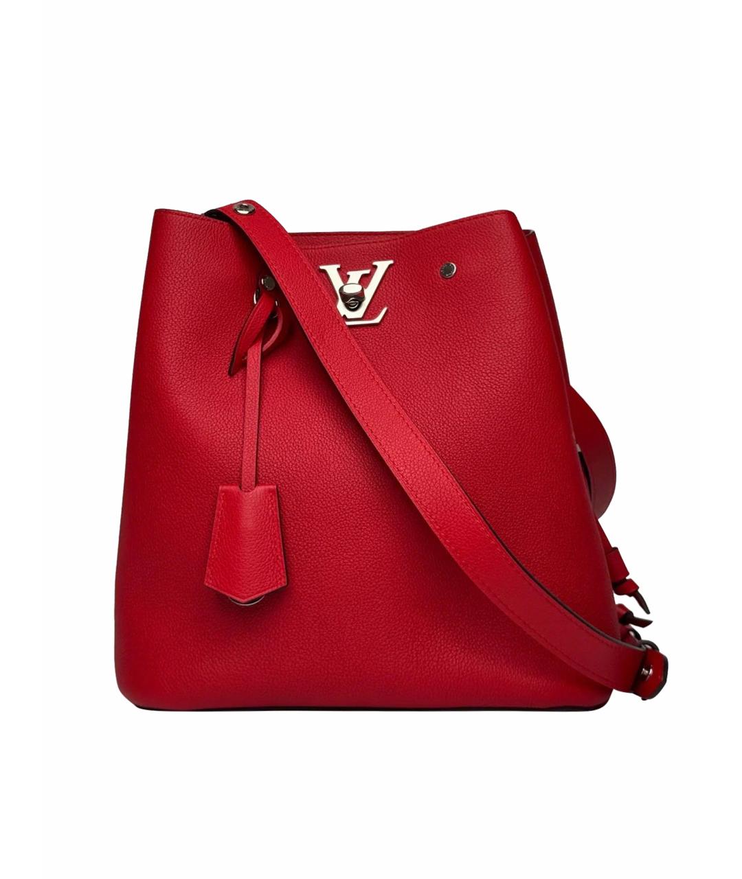 LOUIS VUITTON Красная кожаная сумка тоут, фото 1