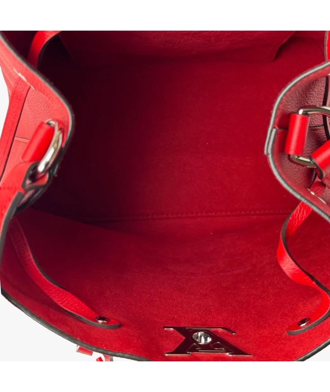 LOUIS VUITTON Красная кожаная сумка тоут, фото 7