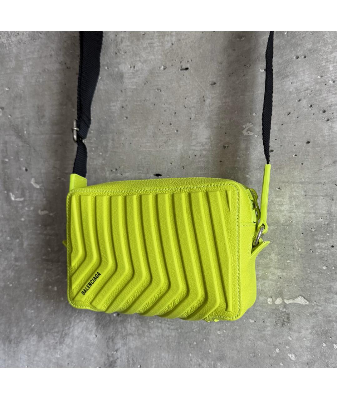 BALENCIAGA Зеленая кожаная сумка через плечо, фото 2