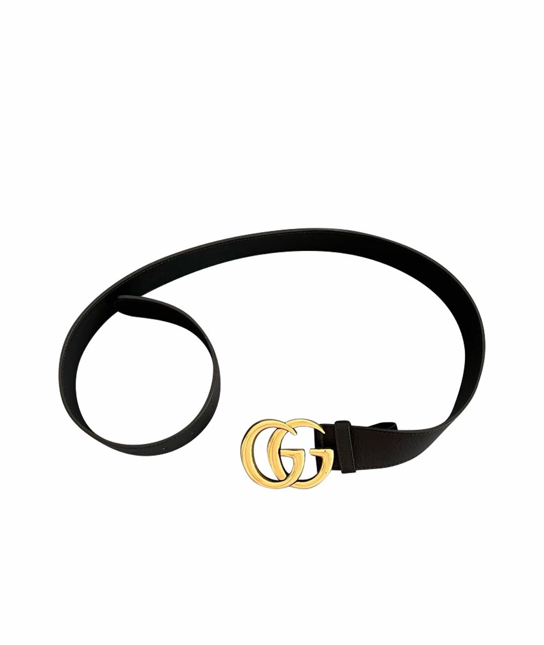 GUCCI Черный кожаный ремень, фото 4