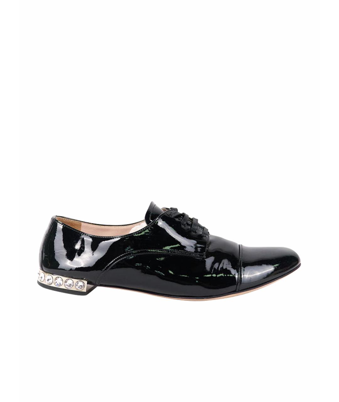 MIU MIU Черные туфли из лакированной кожи, фото 1
