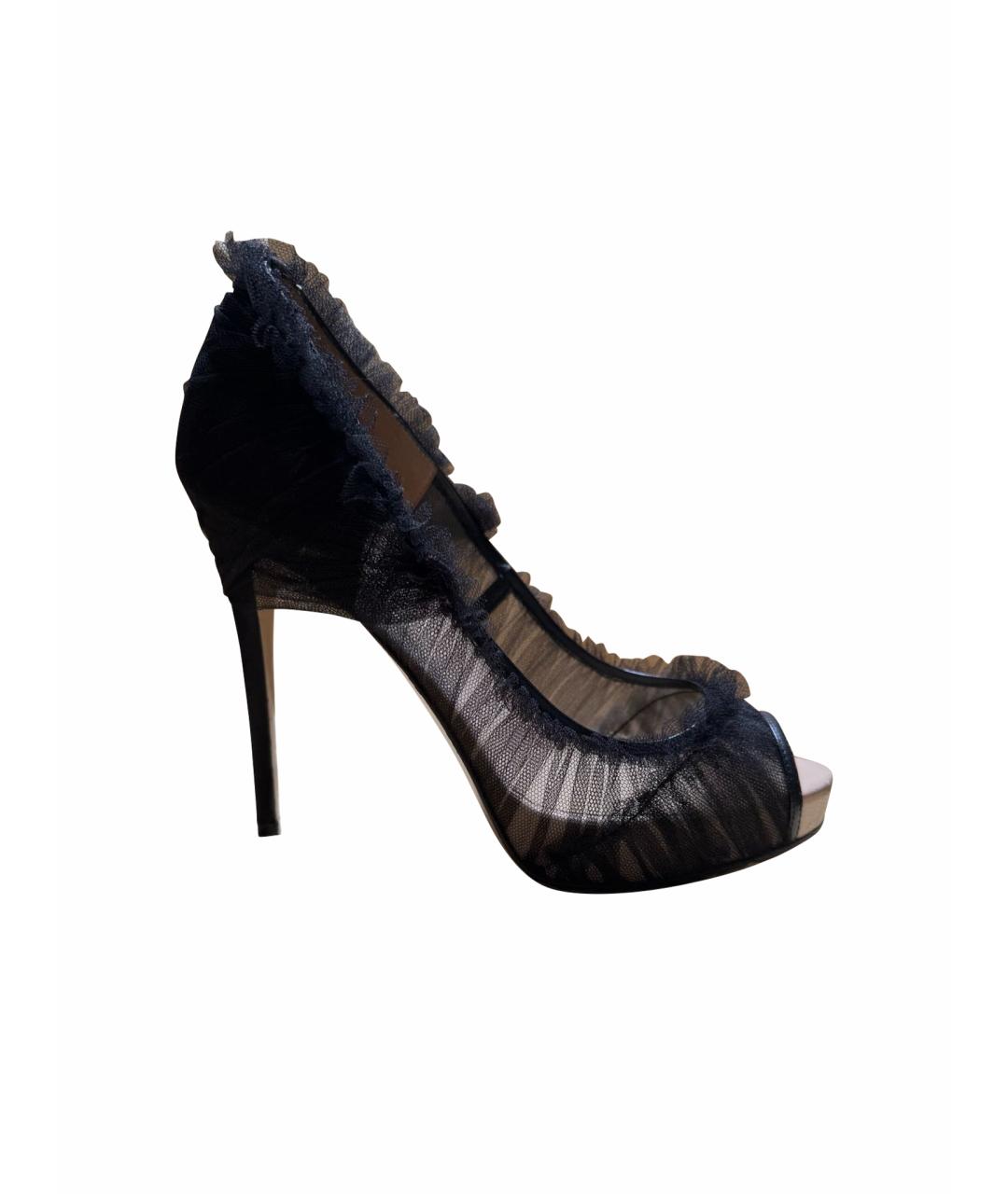VALENTINO Черные текстильные туфли, фото 1