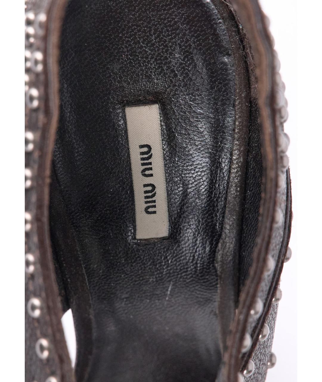MIU MIU Черные кожаные туфли, фото 5