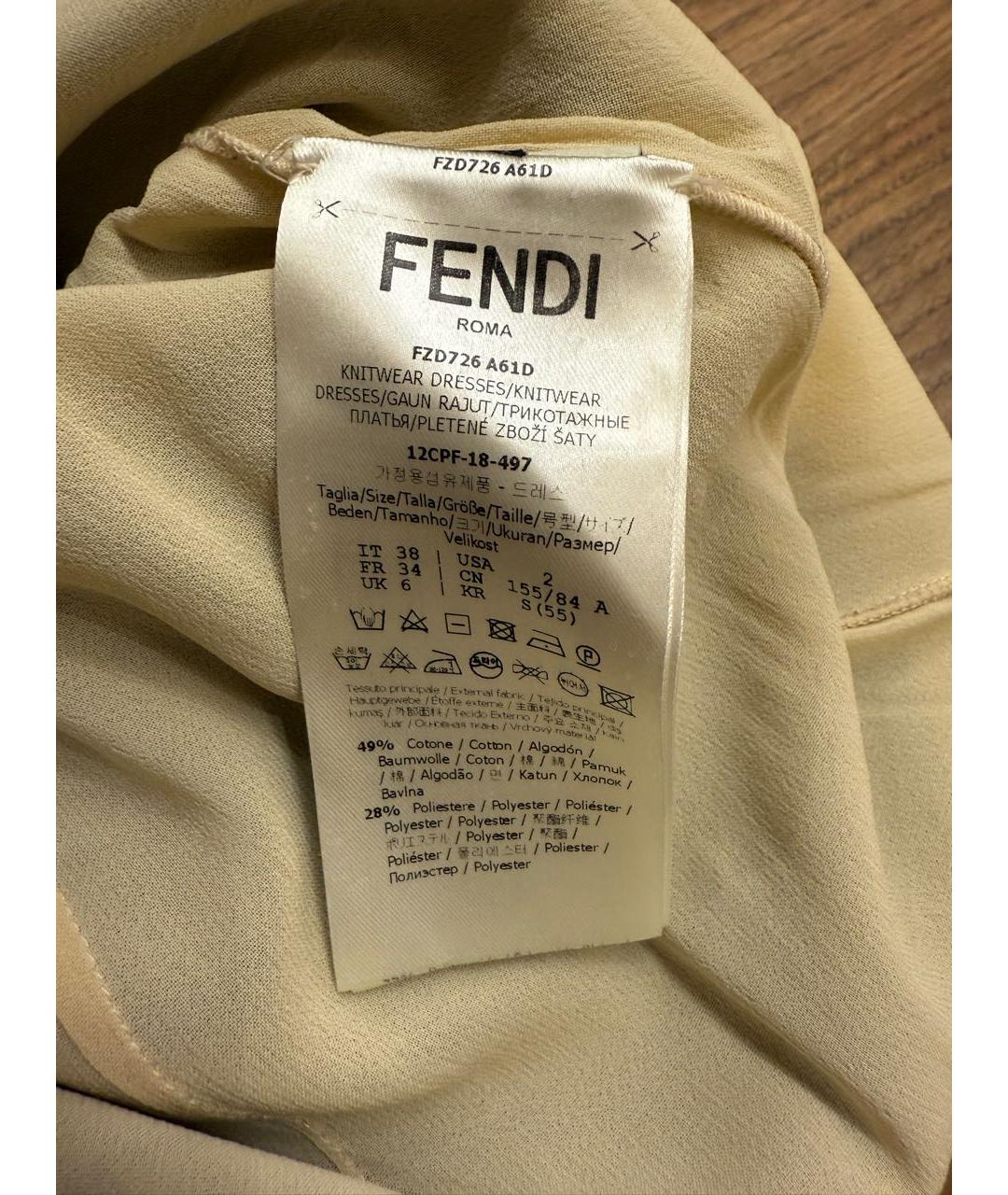FENDI Черное сетчатое коктейльное платье, фото 3