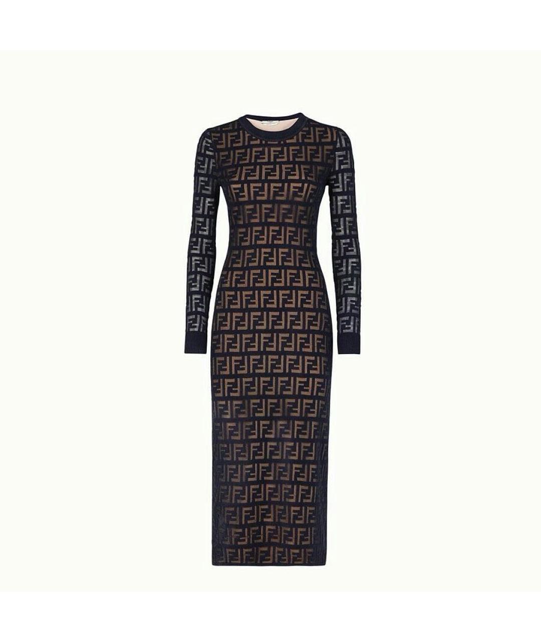 FENDI Черное сетчатое коктейльное платье, фото 6