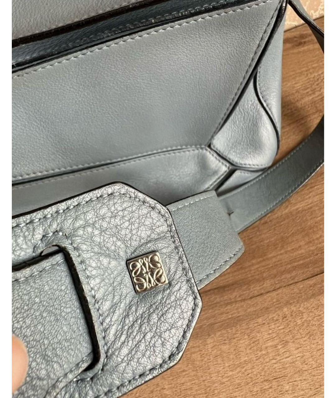 LOEWE Голубая кожаная сумка через плечо, фото 5