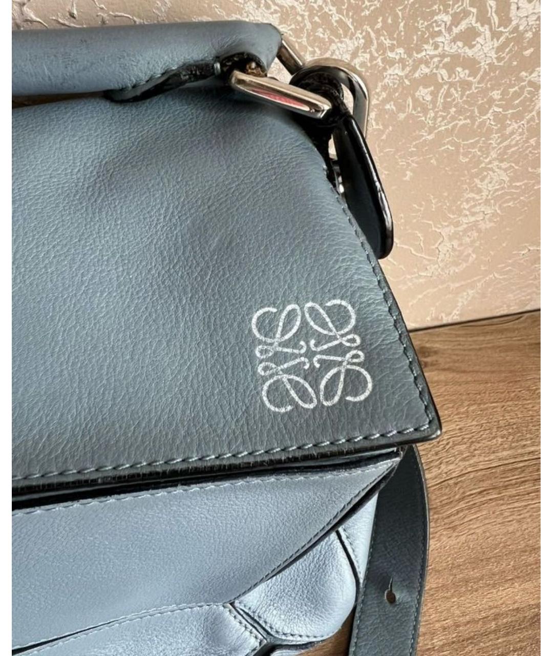 LOEWE Голубая кожаная сумка через плечо, фото 2
