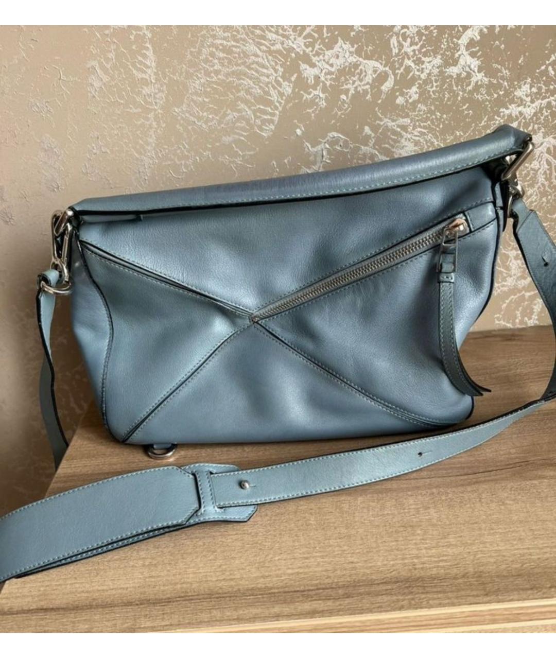 LOEWE Голубая кожаная сумка через плечо, фото 3